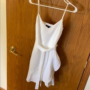 Cotton White Belted Dress